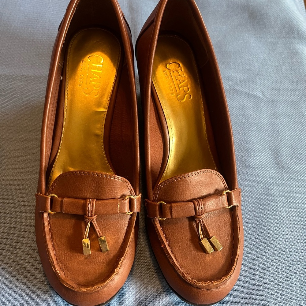 Chaps Brown Wedge Shoes
